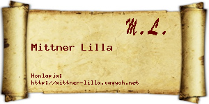 Mittner Lilla névjegykártya